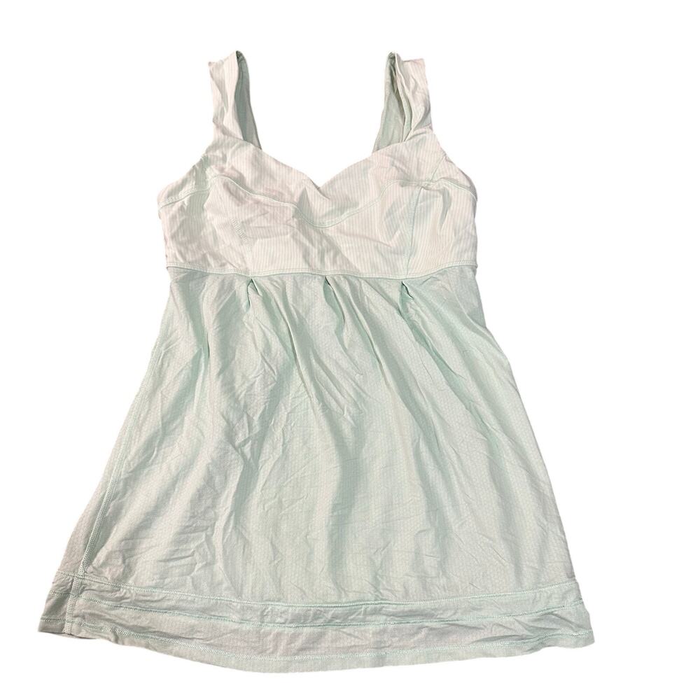 LULULEMON Women's Run Tame Me Tank Size 6 In Fresh Teal/ Wagon Stripe Fresh Teal